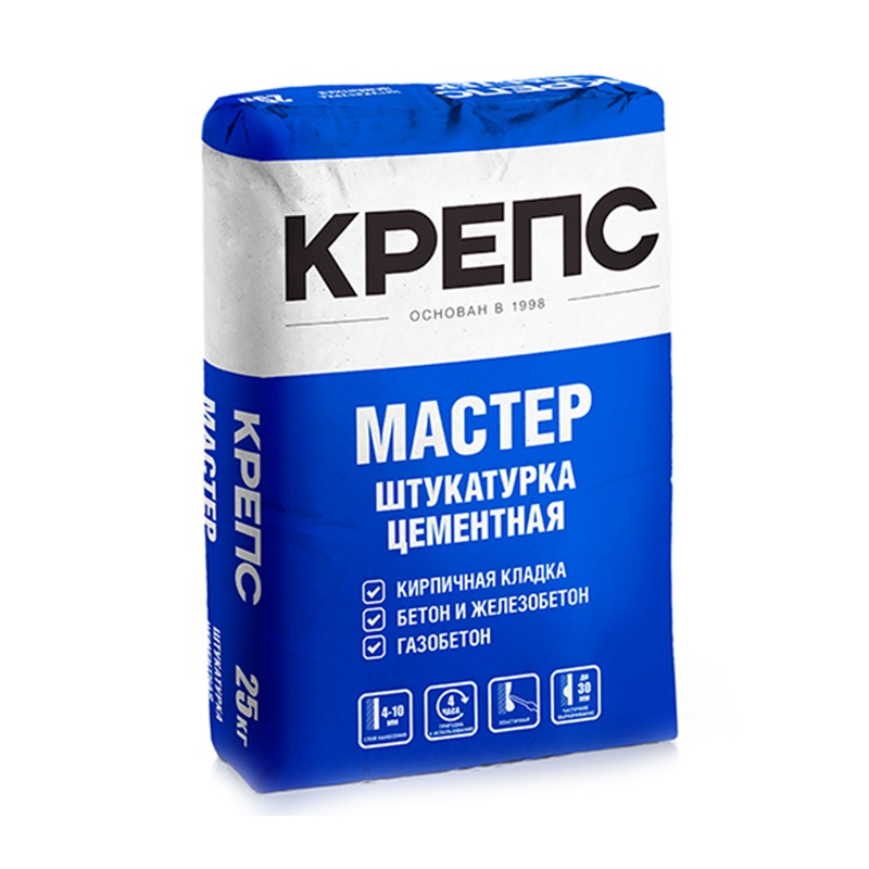 Штукатурка цементная Крепс Мастер, 25 кг