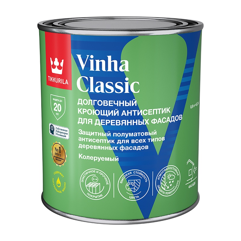 Антисептик кроющий Tikkurila Vinha Classic VVA полуматовый (0,9 л)